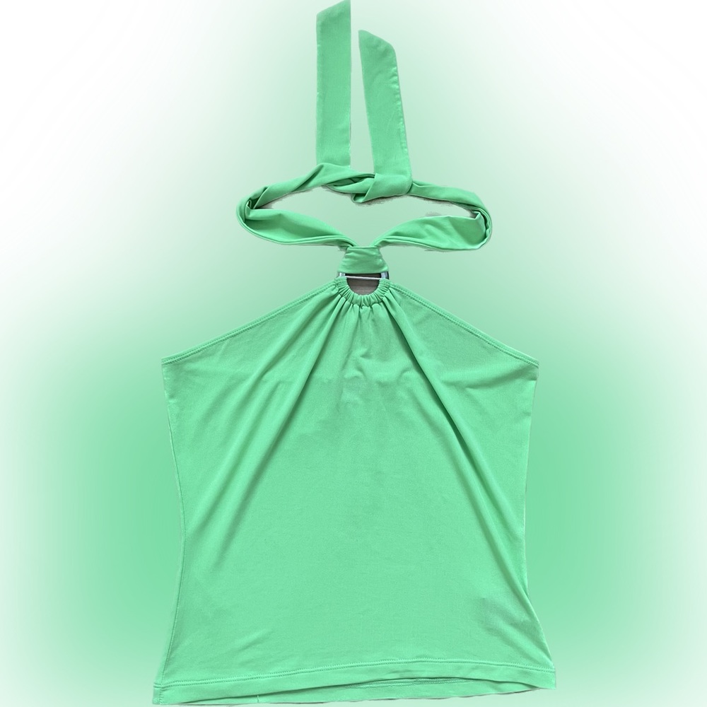 Super cute, lime green, medium summer top - halter